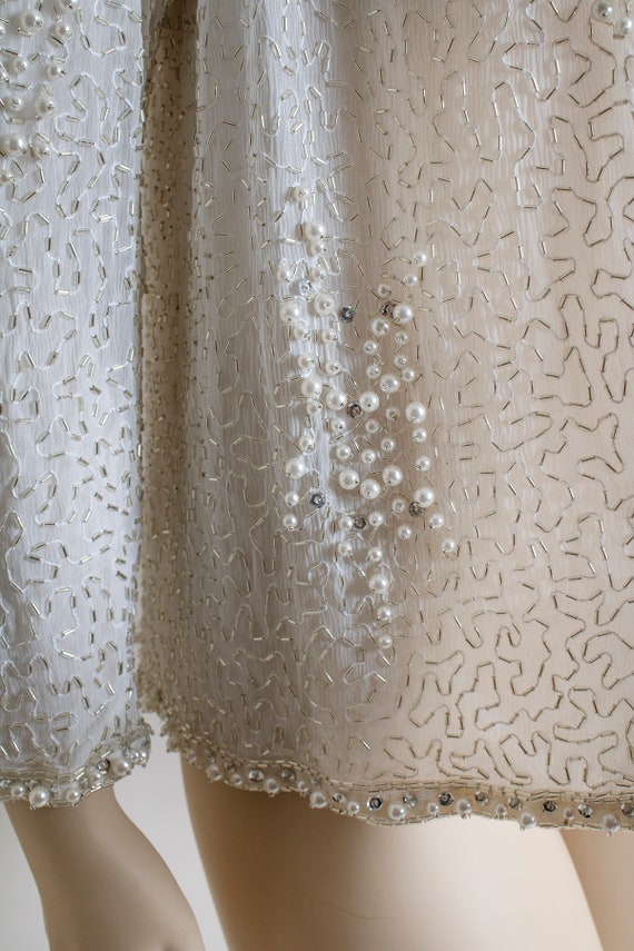 Vintage Pearl Beaded Silk Cardigan Top - Saks Fif… - image 5