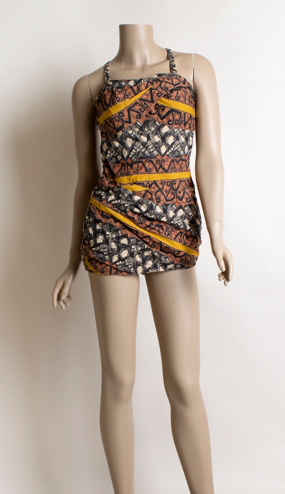 Vintage 1950s Bathing Suit - Rose Marie Reid Tiki… - image 3