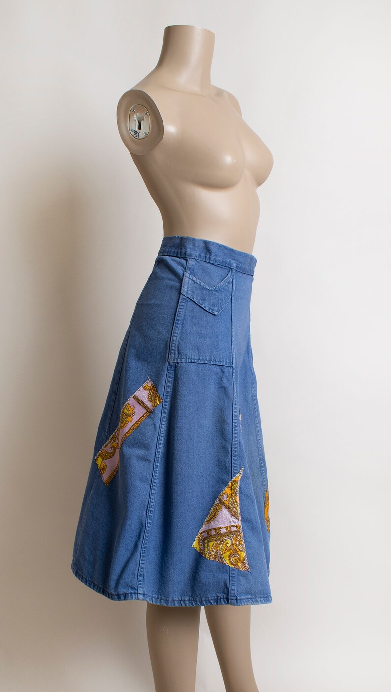 Vintage 70’s blue jean strawberry skirt M Catherine Carr main image 1
