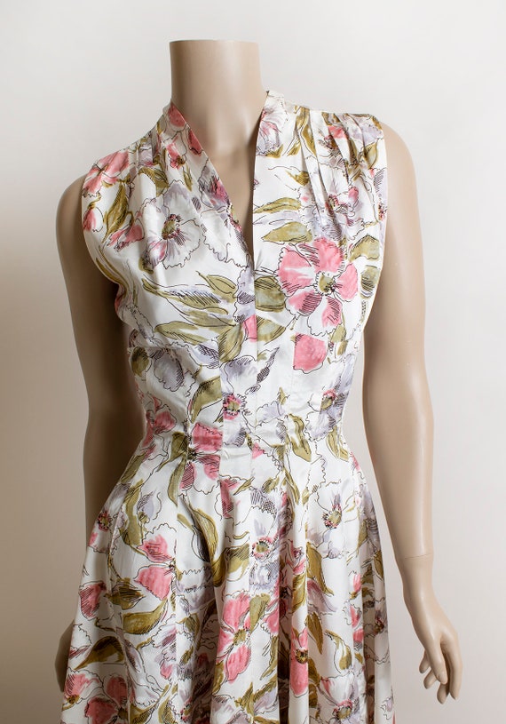 Vintage 1950s Floral Dress - Gigi Young Designs -… - image 5