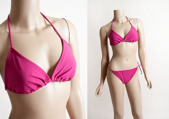 Vintage 1970s Bikini - DeWeese Design Hot Magenta… - image 1