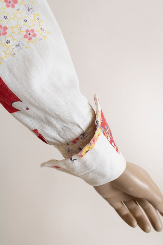 Vintage 1970s Patchwork Blouse - Button Up Front … - image 9