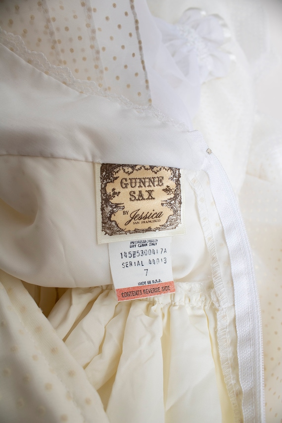 Vintage Gunne Sax Dress - Sheer White Swiss Dot Fairy Whimsical