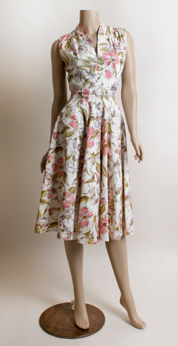 Vintage 1950s Floral Dress - Gigi Young Designs -… - image 3