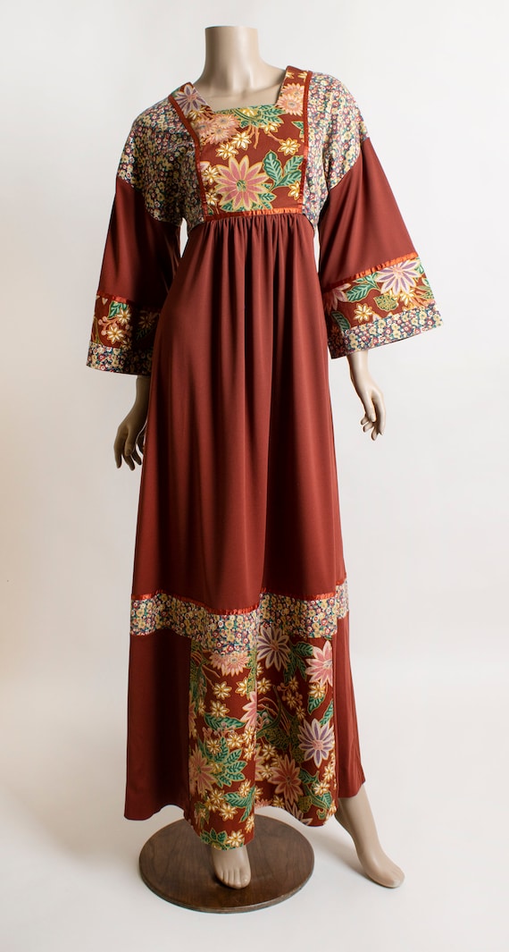 Vintage 1970s Maxi Prairie Dress Young Edwardian … - image 2