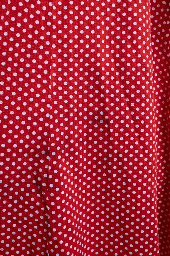 Vintage 1970s Red Polka Dot Maxi Halter Dress - S… - image 7