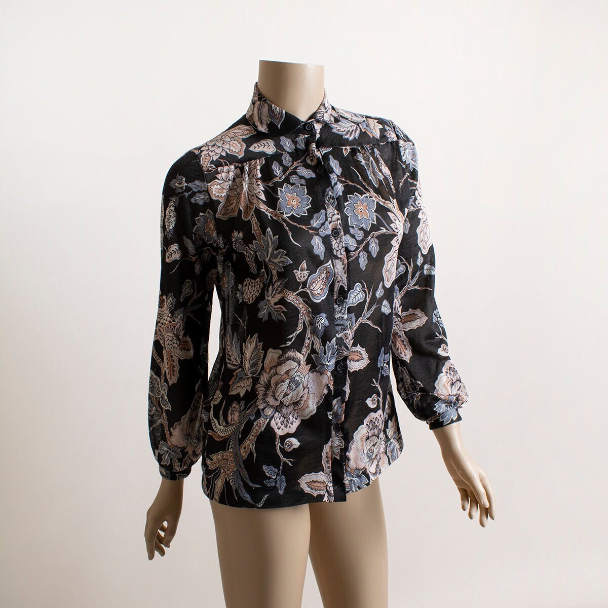 古着 Elles Belles 70s ヴィンテージ 総柄 長袖 シャツ 13/14 マルチ レディース 古着 Elles Belles 70s ヴィンテージ 総柄 長袖 シャツ 13/14