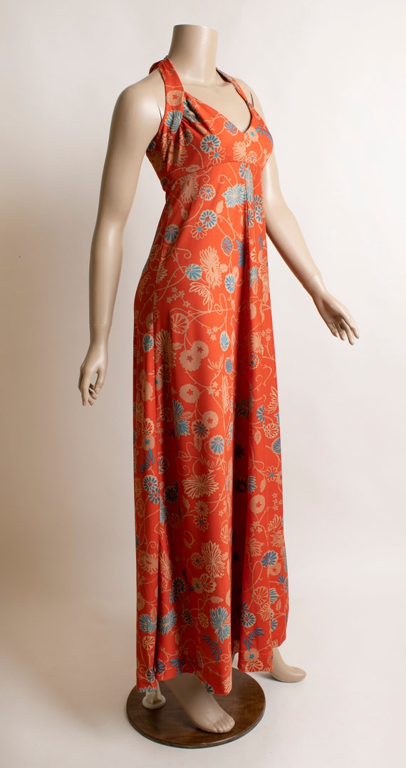 Vintage 1970s Floral Maxi Dress with Matching Cro… - image 3