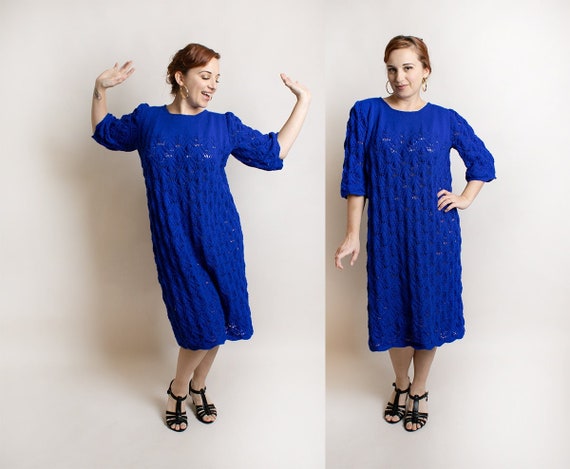 white christmas dresses Royal Blue Lace Maxi Dress main image 0