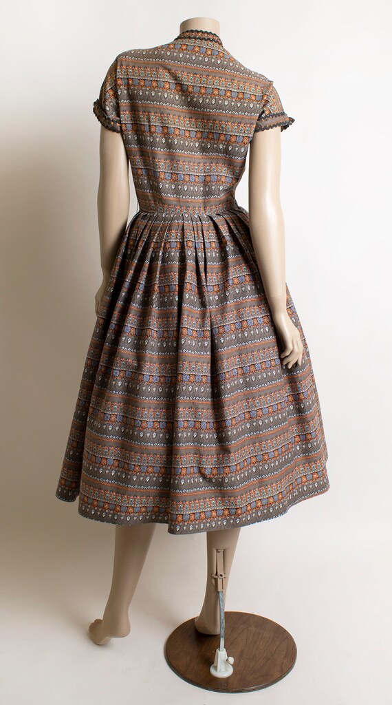 Vintage 1950s Dress - Kay Windsor Autumn Tone Ora… - image 3