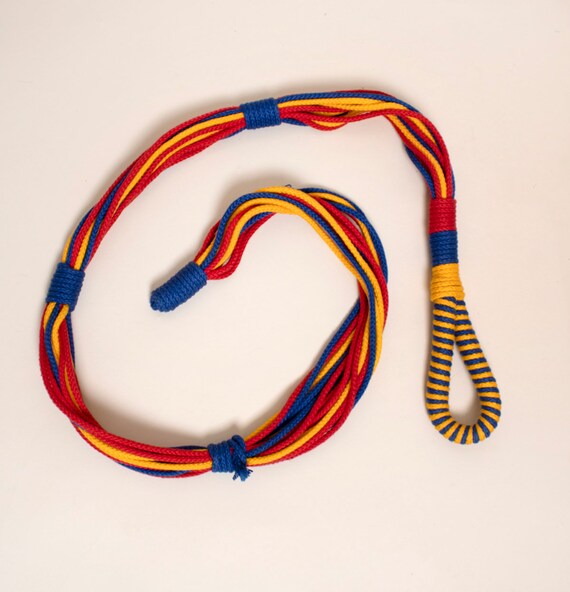 Vintage Red Yellow Blue Rope Belt - Funky Fun Pri… - image 6