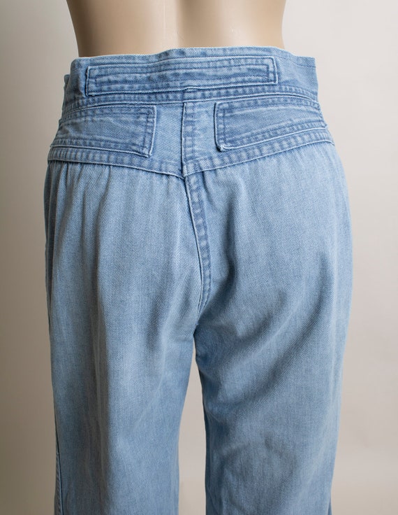 Vintage 1970s Flared Bell Bottom Denim Jeans - Li… - image 5