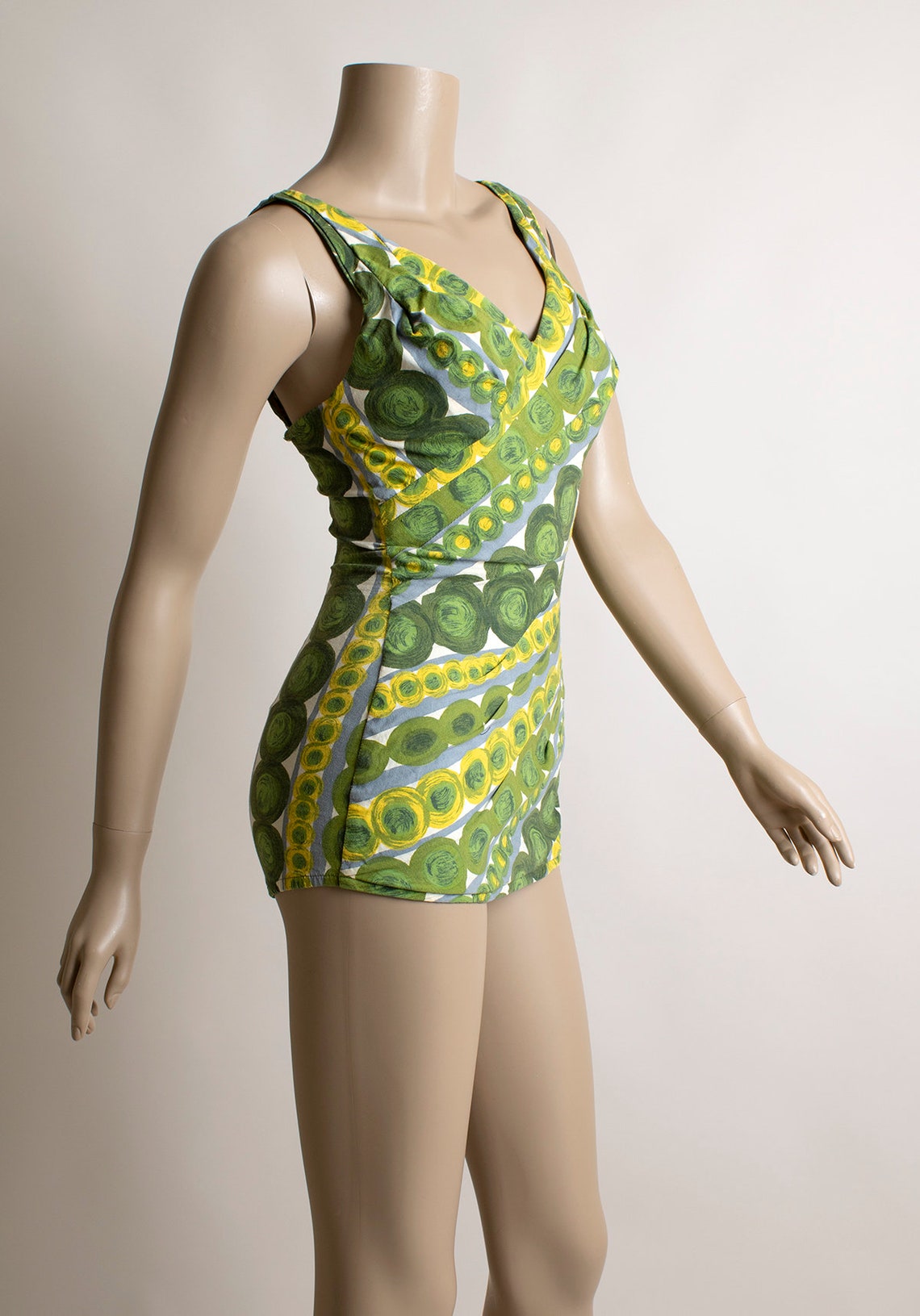 Vintage 1950s Rose Marie Reid Bathing Suit Green & Yellow - Etsy
