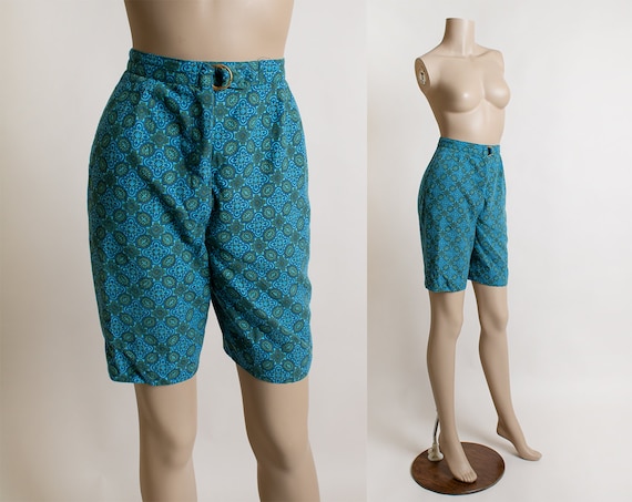 Vintage 1950s Cotton Shorts - Bermuda Knee Length… - image 1