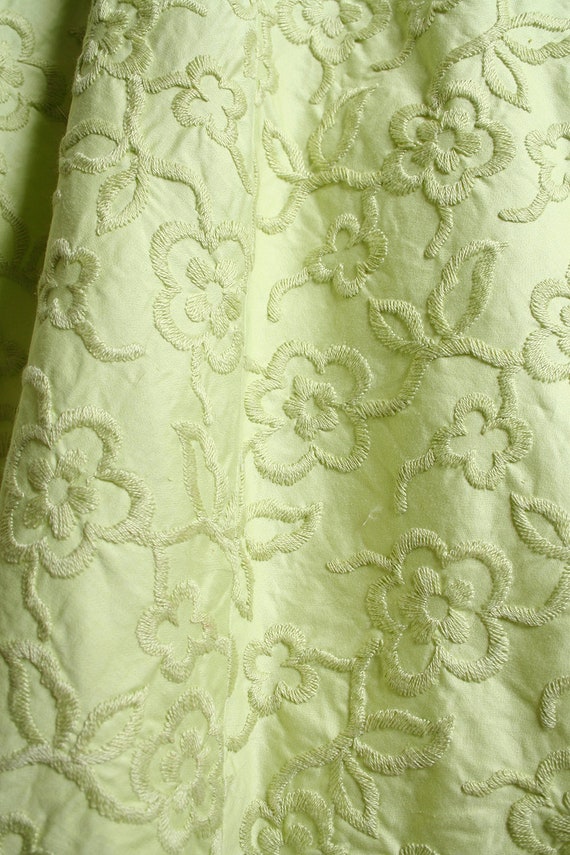 Vintage 1950s Dress - Chartreuse Lime Green Flora… - image 7