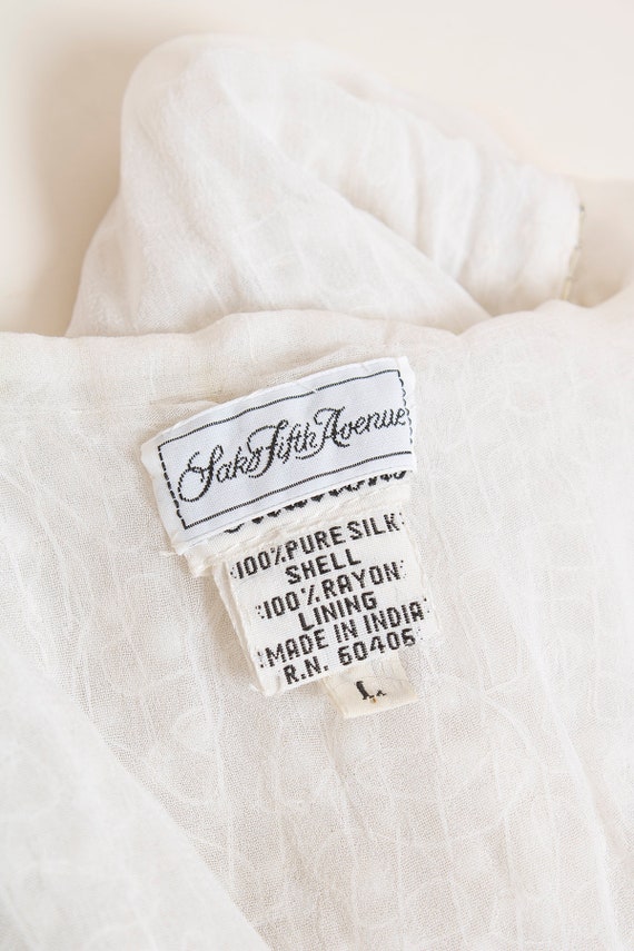 Vintage Pearl Beaded Silk Cardigan Top - Saks Fif… - image 9