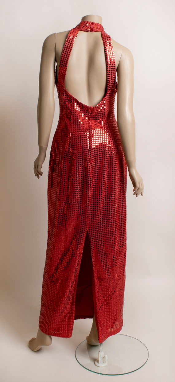 Vintage 1980s Fully Sequined Maxi Gown - Cherry R… - image 3