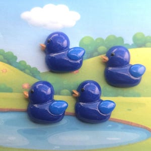 Little Ducks Magnet Set - 4 Matching Magnets - Colorful Epoxy Resin Animal Fridge Decor, Cute Refrigerator Magnets for Kitchen & Office