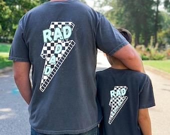 Father Son Matching Shirts, Rad Dad Rad Little Dude, Father’s Day Gift, Father's Day Tees for Dad and Son, Retro Dad and Kid Shirt Set