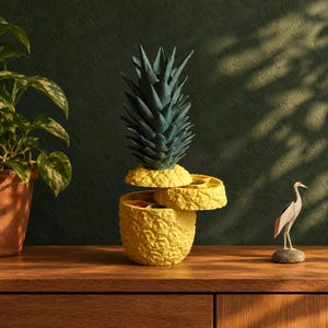 Pote de armazenamento em formato de abacaxi com tampa, recipiente modular de vários níveis, porta-doces de frutas original, organizador de mesa charmoso, ideia de presente natalino tropical