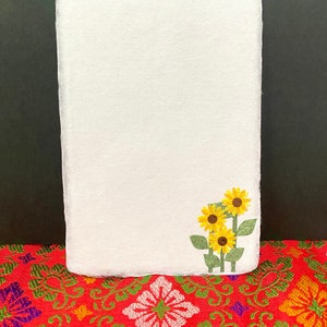 High-quality Japanese paper, Postcard, Sunflower pattern, Handcrafted washi paper, Greeting card, Shodo tools, Craft materials