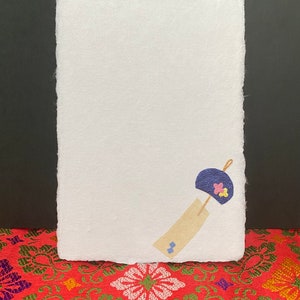 High-quality Japanese paper, Postcard, Wind chimes pattern, Handcrafted washi paper, Greeting card, Calligraphy paper, Craft materials