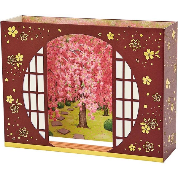 Sakura & Japanese Garden Card, 3D Pop-Up Card, Japanese  greeting card,Sakura, Cherry blossom, kawaii Greeting Card, Wabisabi card