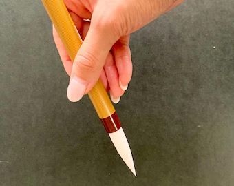 Vegan Calligraphy Brush, Shodo Synthetic Smooth Writing, Long-Lasting, Made in Japan, Eco-Friendly Gift