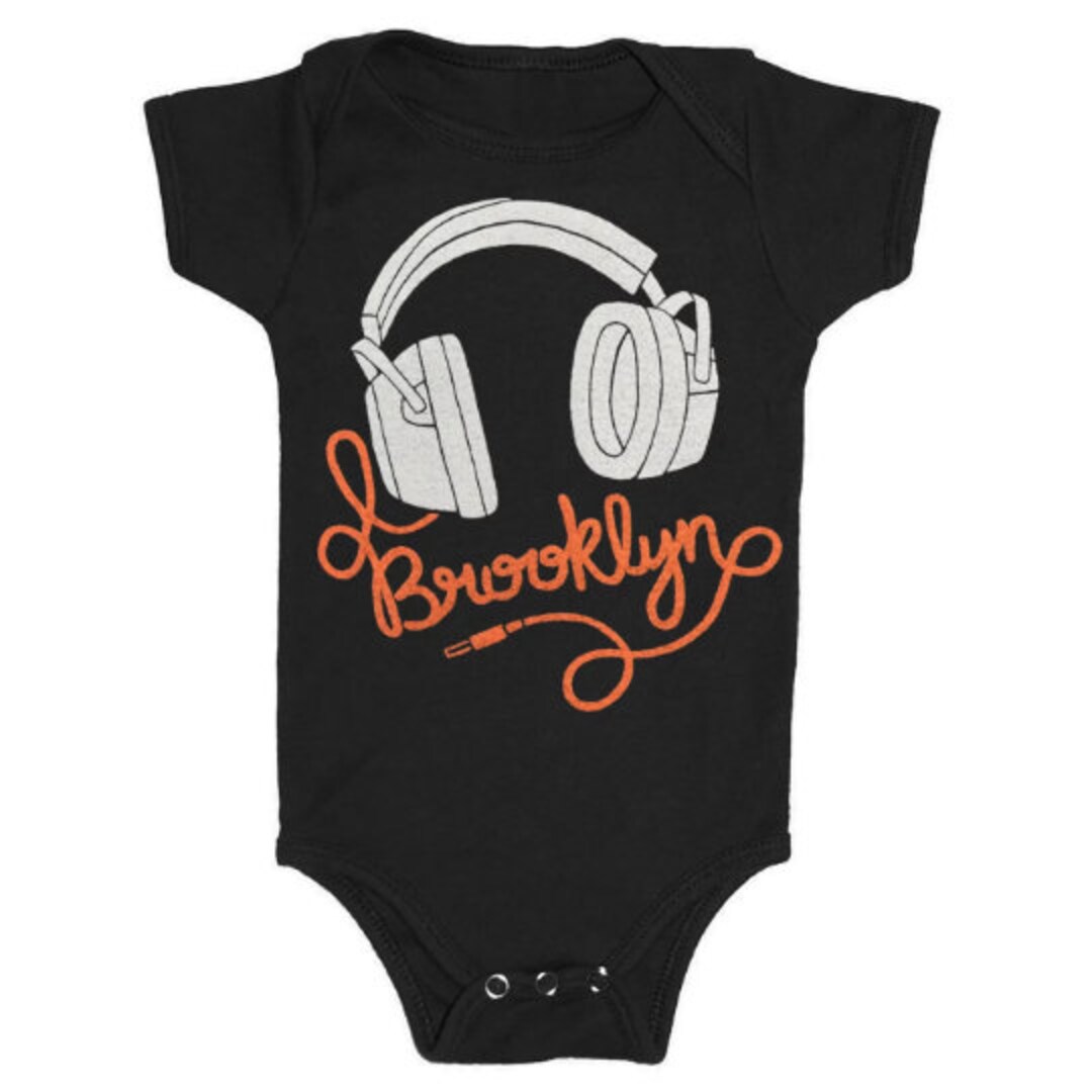 Brooklyn Headphones Baby Onepiece Bodysuit Turntable Record Etsy