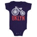 BABY Brooklyn Bike - One-Piece Bodysuit New York Biking BKLYN Cute Cycle Cyclist Bicycle Hipster New York Bikes Cycling Adorable Jumper Navy 