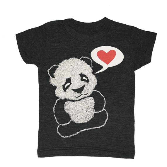 Panda T Shirt Giant Panda Bear T-Shirt Animal Heart Tee Panda T Shirt Giant Panda Bear T-Shirt Animal Heart Tee