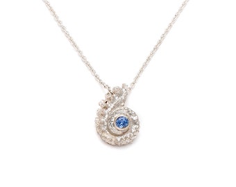 Tiny Tentacle Blue Sapphire Necklace