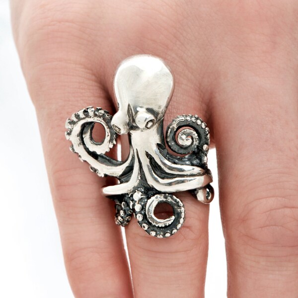 Silver Octopus Ring