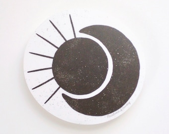 Sun Moon Vinyl Sticker | Nature Sticker | Moon Sticker | Sun Sticker | Vinyl Sticker | Water Bottle Sticker | Laptop Sticker Decal