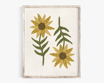 Double Sunflowers Art Print