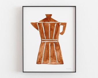 Watercolor Coffee Wall Art Print