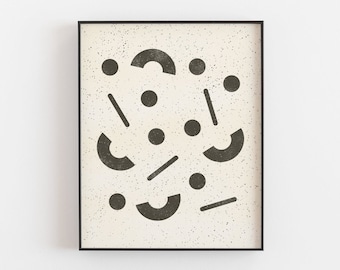 Jumble Wall Art Print - Black