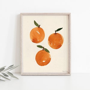 Watercolor Oranges Wall Art Print