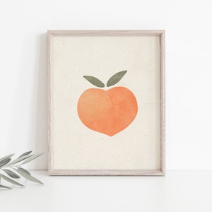 Pfirsich Wand Kunst Druck | Pfirsich Kunst | Moderne Kunst | Minimalistische Kunst | Lebensmittel Kunst | Obst Kunst | Küchen Kunst |  13x18 | 20x30 | 11x14