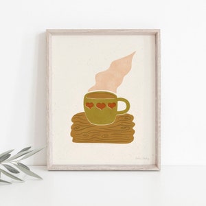 Vintage Heart Teacup Wall Art Print