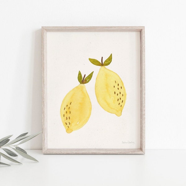 Watercolor Lemons Wall Art Print