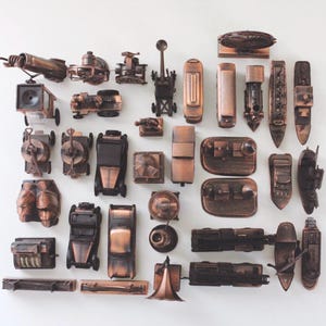 Vintage Miniatur Die-Cast Metall Antik Kupfer Bleistift Anspitzer