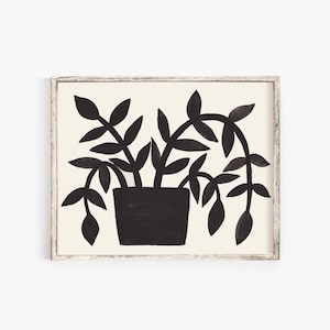 Black Plant Wall Art Print