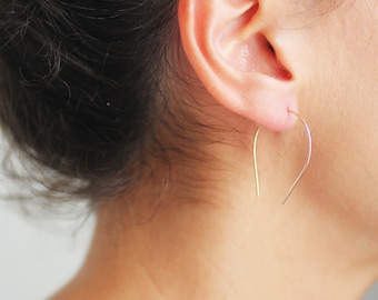 Horseshoe Minimalist Wire Earrings | Modern Earrings | Minimalist Earrings | Geometric Jewelry | Gold Fill Earrings | Sterling Silver