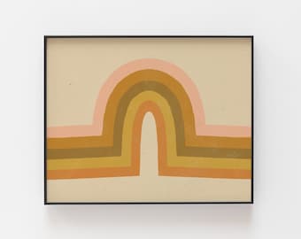 Retro Rainbow Wall Art Print