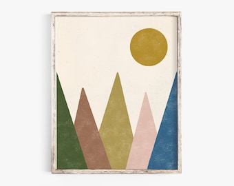 Mountain Landscape Wall Art Print - Multicolor