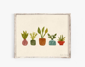 Little Plants in Vases Wall Art Print