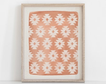 Southwestern Pattern Wall Art Print - Pink