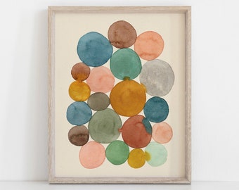 Watercolor Connected Dots Wall Art Print