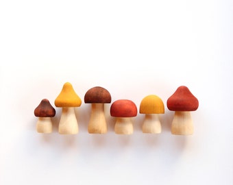 Hand Painted Wooden Mushrooms | Mushroom Decor | Minimalist Decor | Nature Decor | Cottagecore Decor| DIY Kit | Craft Kit
